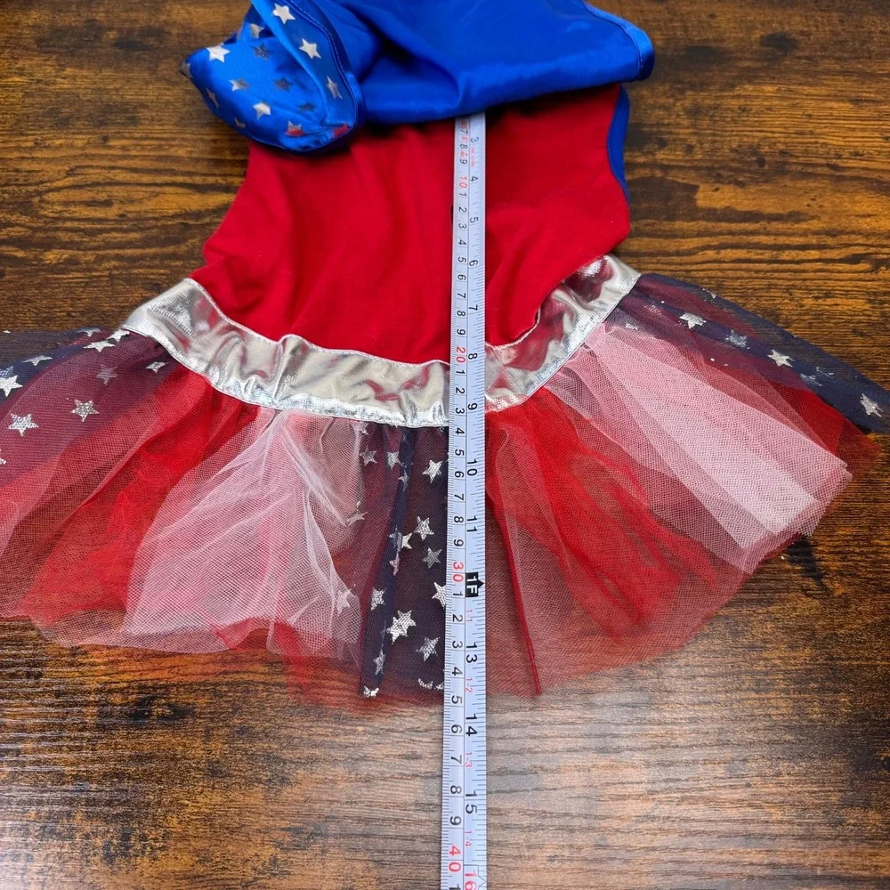 Bootique Superhero Girl Dog Costume Size Medium Tutu Cape Stars Halloween